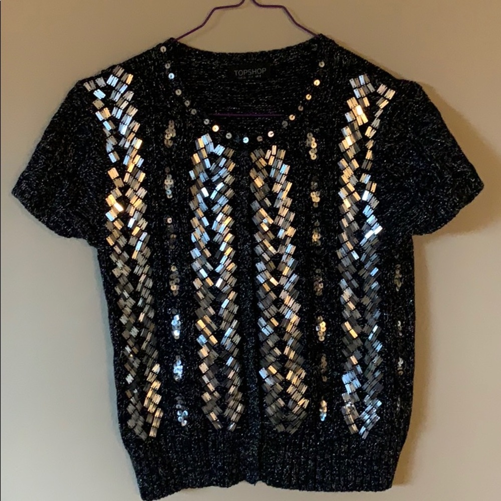 Topshop sequin cardigan